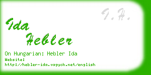 ida hebler business card